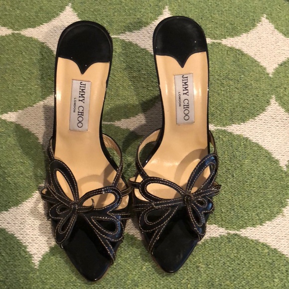 Jimmy Choo Shoes - Jimmy Choo Patent Flower Wedges